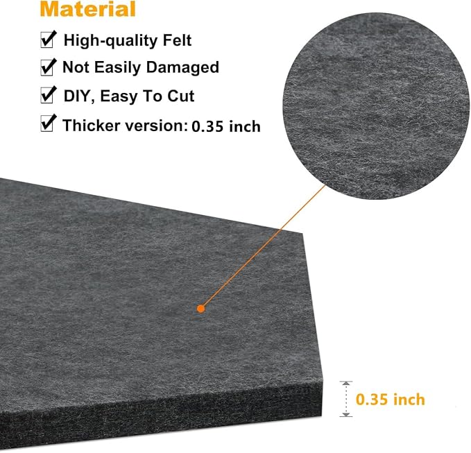 4 Pack Hexagon Felt Bulletin Board Tiles - 12" Large Thick Pin Board for Walls with 30 Push Pins, DIY Boards for Office Home School Decor, Aesthetic Hex Cork Board Alternative