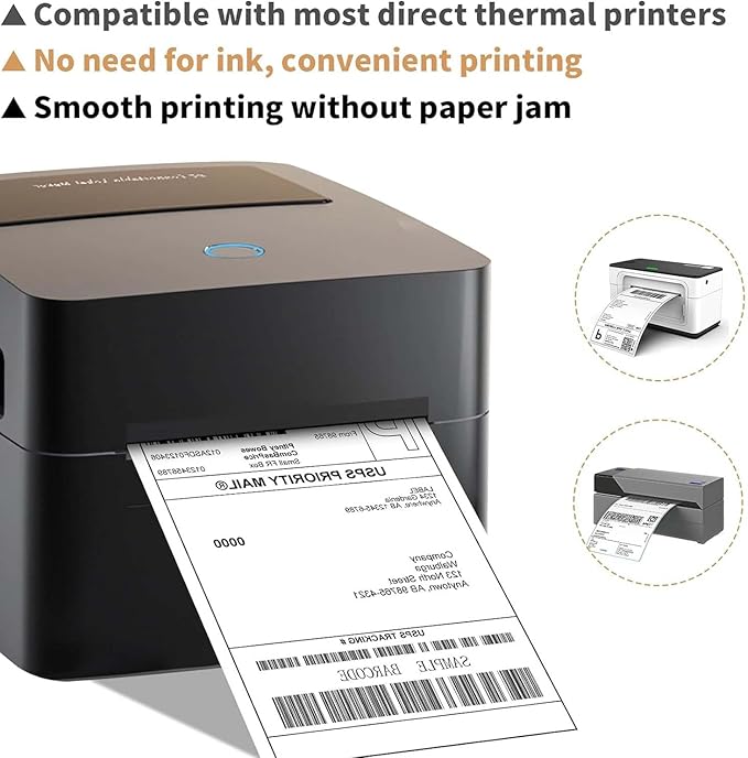 Direct Thermal Labels, Thermal Shipping Labels, 4x6 Mailing Label (450 Labels/Roll, 3600 Labels)