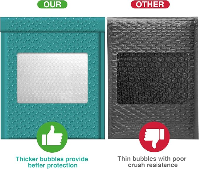 Metronic Bubble Mailers 8.5x12 Inch 500 Pack Waterproof Bubble Mailer Usable Size 8.5x11" Self-Seal Padded Envelopes for Shipping, Mailing, Packaging, Small Business Supplies, Forest Green