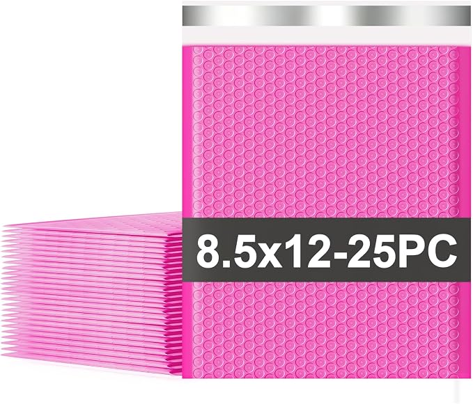 Bubble Mailers 8.5x11 25 Pack Waterproof Padded Envelopes Self Seal Small Packaging Shipping Bags for Small Businesses to Package and Mail Jewelry Cosmetics, Electronic Products, Cards