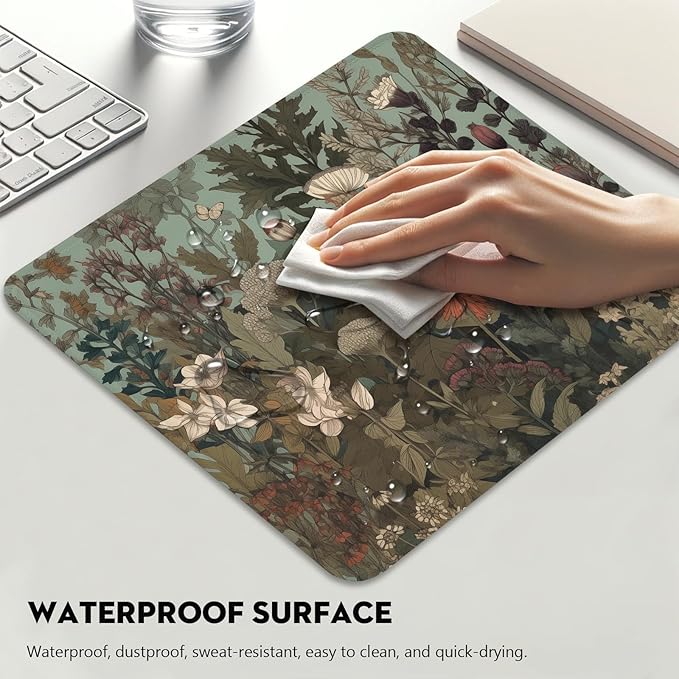 Botanical Elegance Wildflower Mouse Pad - Nature's Palette for Your Desk, Stitched Edges Non-Slip Rubber Base Mouse Pads for Computers Laptop