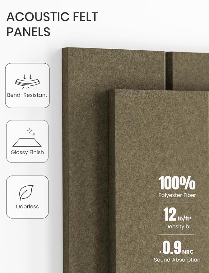 Fluxynara 48" x 36" Large Felt Bulletin Board, Earth Brown | 12 Pack Cork Board Alternative with 60 Safe Adhesive Tabs, Pin Boards for Wall Decor, Home, Office, Classroom,Dorm