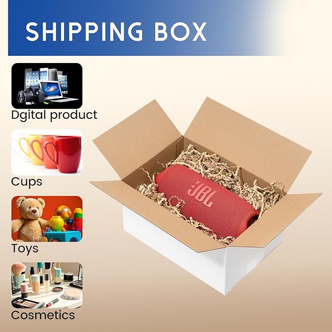10x7x5" Shipping Boxes 50 Pack - Corrugated Cardboard Mailing Box Packaging for Small Business - White Mailer Packing Supplies