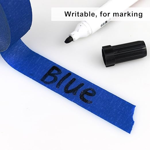 3 Pack Blue Painters Tape - Masking Tape 1 Inch Wide - Multi-Surface, Smart Adhesion, Indoor & Outdoor - 300FT Total - Paint Tape for DIY, Labeling, Art, Car, General Purpose (#3910)
