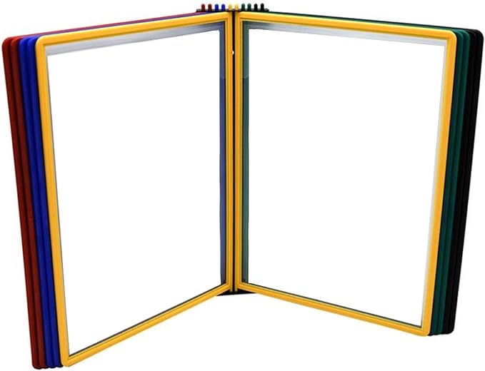 Tarifold Wall Mount Reference System, 10 Easy-Load Pockets, Assorted Colors | 10 Double-Sided Polypropylene Pockets, Holds 20 Letter-Size Sheets, Sturdy Wall-Mount Bracket, Quick and Easy to Install