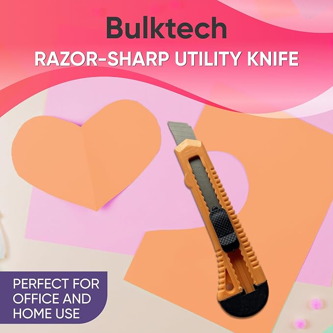 Bulk Utility Knives, Retractable Box Cutter for Cartons, Cardboard and Boxes, 18mm Wider Razor Sharp Blade, Smooth Mechanism, Perfect for Office and Home Use, 40 Pack, Mix Color