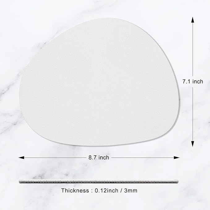 Hsurbtra Mouse Pad, Premium-Textured Small Oval Mousepad 8.7 x 7.1 Inch Gray, Thick 3 mm Anti-Slip Waterproof Rubber Pretty Cute Computer Mat for Office Home Gaming Laptop Men Women Kids