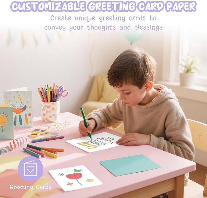 120 Sheets White Cardstock 8.5 x 11, Card Stock Paper 8.5 x 11 White, 200 GSM Heavy Cardstock Printer Paper, Construction Paper for DIY Cards, Greeting Cards, Invitations, Business Cards