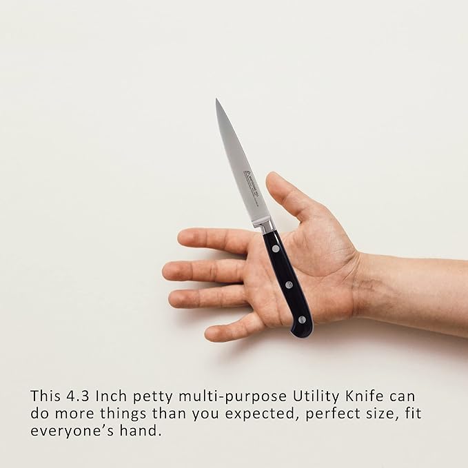 Kitchen Utility Knife - MATTSTONE HILL 4.3" Paring Knife, Vegetable Knife, German Steel, Triple Rivet Handle