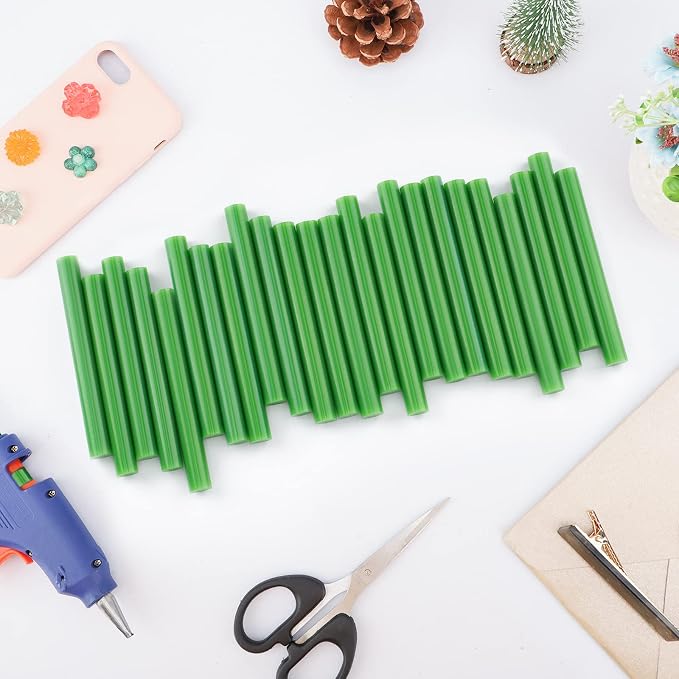 Green Hot Glue Sticks Full Size, 36 Pack Sealing Wax Sticks for Stamp Seals Crafting DIY Art Gluing Project Car Dent Repair Sealing, 4" Long x 0.43" Dia