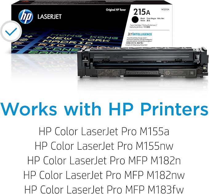 HP 215A Black Toner Cartridge Printers | Works with Printer Series: Color LaserJet Pro M155,Color LaserJet Pro MFP M182,M183 | W2310A,(Pack of 2)