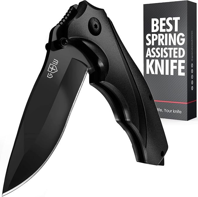Pocket Knife for Men - Best Knife with Glass Breaker and Pocket Clip - Cool Folding Knives for Tactical, EDC, Camping - Multifunction Bike Tools - Birthday Gifts for Husband, Boyfriend, Dad 6495 B