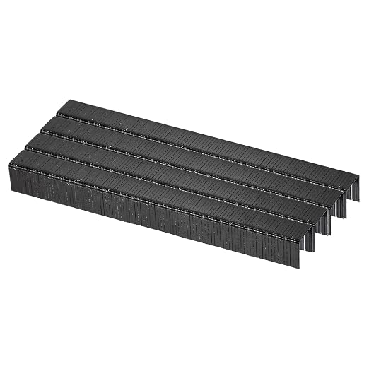 uxcell 20 Gauge Narrow Crown Staples 7/16" x1/2", 5000Pcs Galvanized Steel for Pneumatic, Electric Stapler, Black