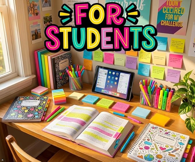 (24 Pads) Sticky Notes 3x3 Inches,Bright Colors Self-Stick Pads | Easy to Post for Home, Office, Notebook