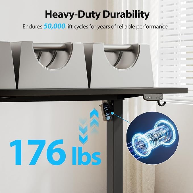 Agilestic 48 * 28 Inch Height Adjustable Electric Standing Desk, Black | Sit Stand Up Computer Desk, Extra Wide desktop, Memory Presets, Stable Steel Frame,154 lbs, Easy Assembly, Splice Board