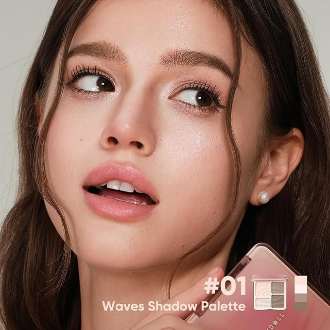 JUDYDOLL Contour Palette Highlighter Makeup Korean Makeup (01 Wave) | Multi-Use Highlight & Contour Makeup Palette, Travel Size Cool Toned Contour, Long Lasting Bronzer, Natural Matte Highlighter