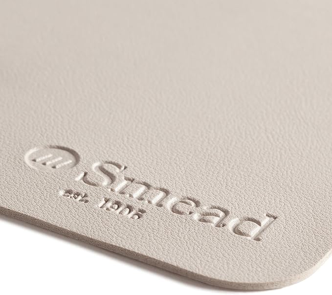 Smead Desk Pad, Vegan Leather Desk Mat with Non-Slip Faux Suede Backing, Perfect Desk Organizer for Office Decor, 23.6” x 13.7” Small, Sandstone (64836)
