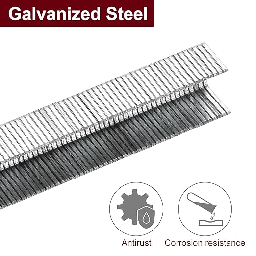 uxcell 22 Gauge Narrow Crown Staples 3/8" x5/16, 10000Pcs Galvanized Steel for Pneumatic, Electric Stapler, White