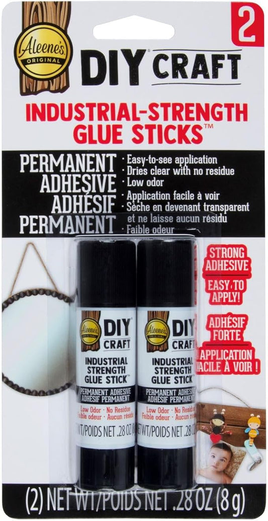 Aleene's DIY Craft Industrial-Strength Glue Sticks, Permanent Bond for Easy Repair, 2 Pack