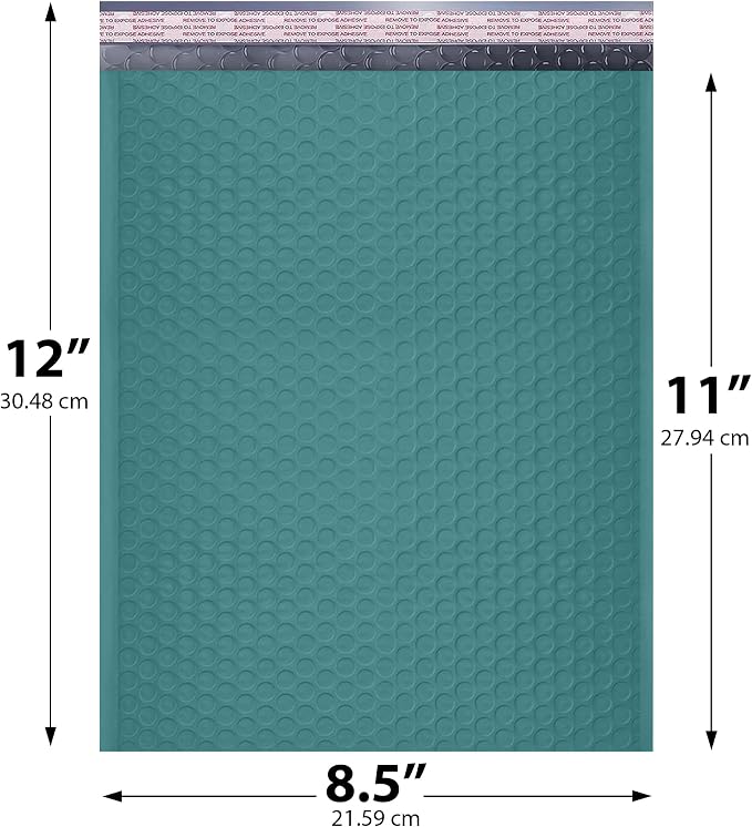 Green Bubble Mailers 8.5x12, Self Seal Poly Padded Envelopes #2, 200 Pack | Fits 8.5x11 Documents & Photos,No Tape Needed,Cushioned Protection,Water-Resistant Poly,Bulk Pack for Small Business