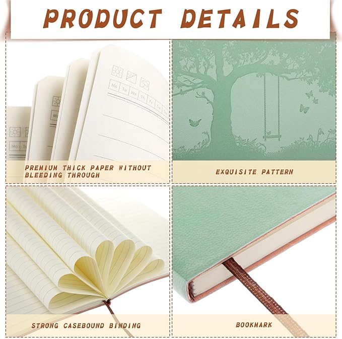 TaoBary 36 Pcs Employee Appreciation Gift A5 PU Leather Journals Bulk Colorful Tree Lined Journal Notebook Soft PU Leather Cover Ruled Writing Notebook for Office School Teacher Nurse (Assorted Colors)