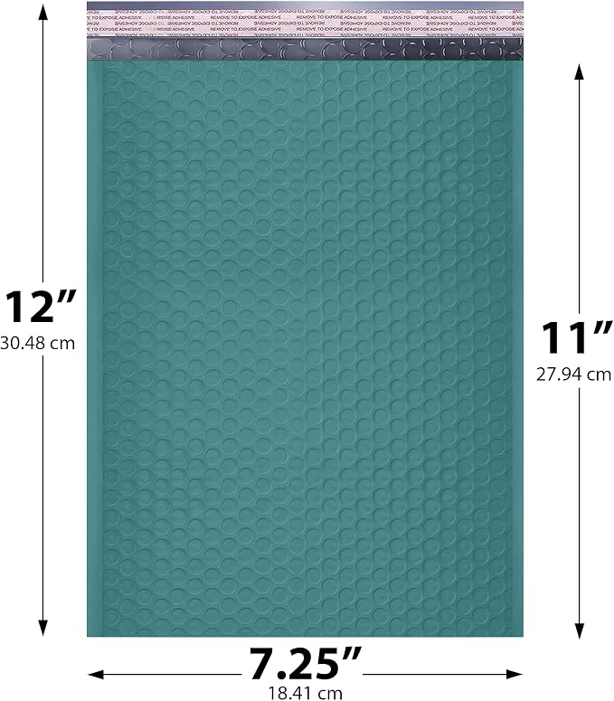 Green Bubble Mailers 7.25x12, Self Seal Poly Padded Envelopes #1, 200 Pack | Fits Comics, Photos & Cards, No Tape Needed, Cushioned Protection, Water-Resistant Poly, Bulk Pack for Small Business