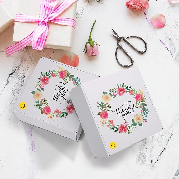 RLAVBL 9x9x4 Inches Shipping Boxes Set of 25, White Small Corrugated Cardboard Box, Mailer Boxes for Packing Small Business