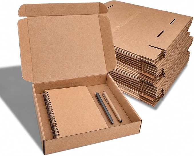 Corrugated Shipping Boxes 7x5x2Inches, 30Pack Kraft Cardboard Literature Mailers, Durable Small Business Mailing Boxes for Packaging & Shipping Supplies, Brown,Shipping boxes made from recycled paper