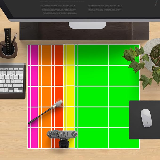 Colored Labels Stickers 3 x 2 Inch 5 Fluorescent Color Moving Labels Rectangular Color-Coding Label - 200 Labels