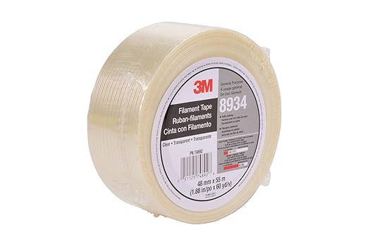 3M Tartan Filament Tape 8934, Clear, 48 mm x 55 m, 4 mil