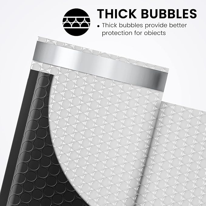 Fuxury Black Bubble Mailers 4x8" Padded Envelopes 19200 Pack Bulk Strong Adhesion Full Pallet of Padded Mailers Thick Bubble Envelopes for Small Business Mailing Small Items,Jewelry,Makeup