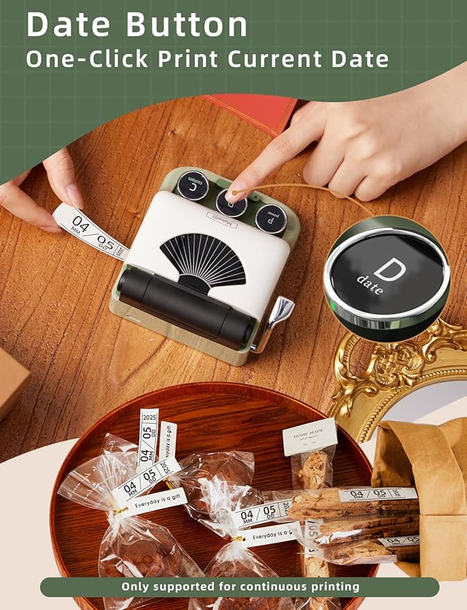 MakeID Q1 Label Maker Machine with 3 Tapes - Portable Bluetooth Label Makers for Home & Office Organization - Compatible with Apple iOS & Android - Clear Prints, Custom Templates & Fonts, Retro Design