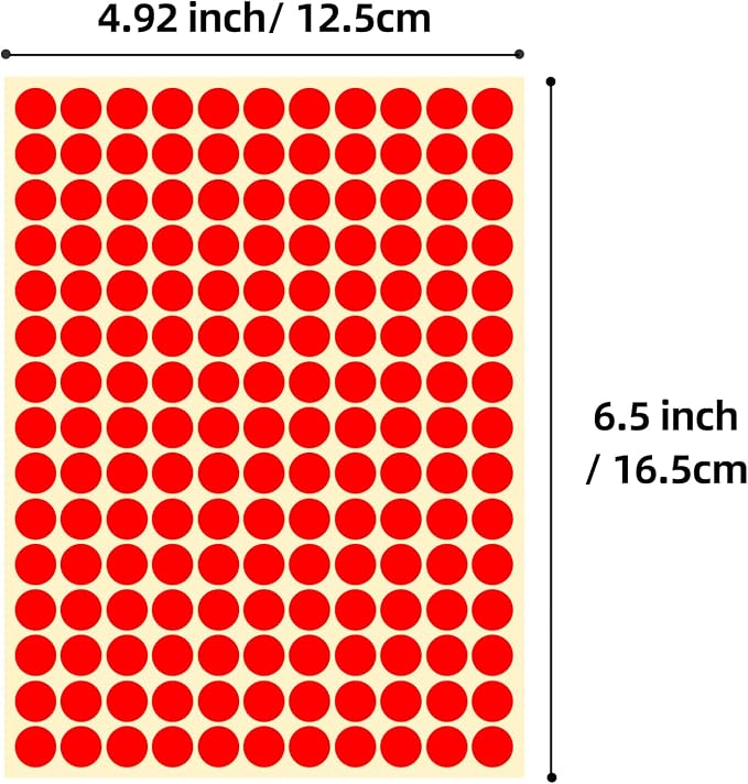 3/8" Small Colored Dot Stickers 1650 PCS Round Circle Stickers Tiny 10 Colors Coding Labels Mini Sticker for Office,Classroom (10 Colors, 3/8" (10 mm))