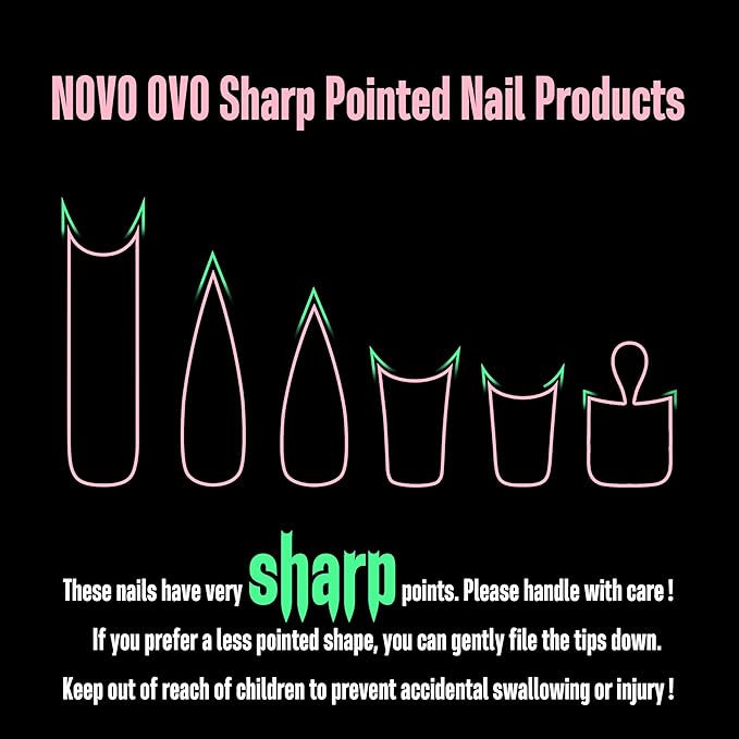 NOVO OVO Halloween Short Toe Nail Tips White French Tip with Moon Curve, BABY PINK Thick Sharp Square Toenail Extension, Soft Gel False Nail Kit, Need Glue Builder Gel Top Coat x15 Sizes 240 pcs