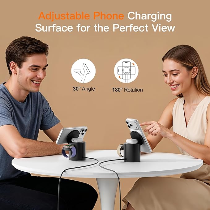 Foldable Magnetic 3 in 1 Wireless Charger Stand for iPhone Watch AirPods | A Must-have for Portable Travel,15W Magnetic Charging Station for iPhone 17 16 15 14 13 12 Series Wireless Charging Station