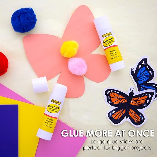 BAZIC Products Glue Stick 36g/1.27 Oz, Multi-Purpose Acid Free, Glue Sticks Set Ideal for Photos Paper Kids at School Home Office (2/Pack), 24-Pack