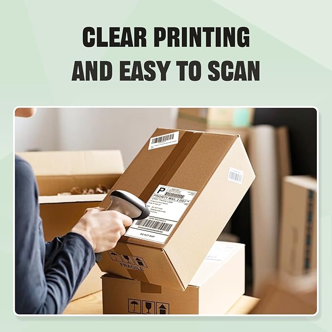 iDPRT 2"X1" Direct Thermal Label for Barcode Postage Address, 800pc Barcode Labels, Compatile with SP460BT Label Printer