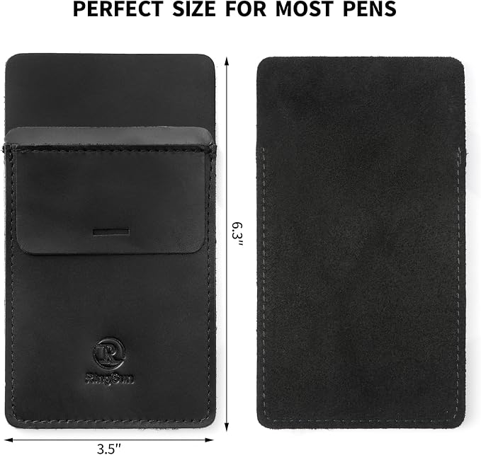 Pocket Protector for Men, Full Grain Leather Pen Protect Holder for Heavy Duty Shirts, Lab Coats, Holds Pens, Pointers, Cards, Hold 6 Pens, Pocket Protectors for Pens and Pencils