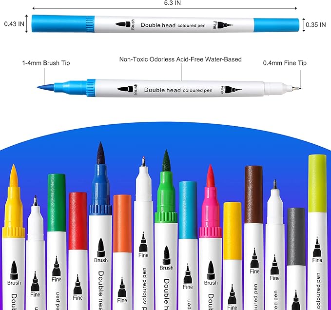 100 Colors Art Markers for Adults,Dual Tip Pens for Adult Illustration, Journaling, Calligraphy - Artist Drawing Supplies,Brush and Fine Pens for Lettering, Manga, Design Sketching