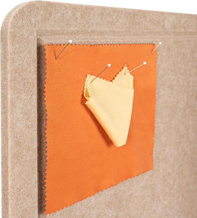 Felt Bulletin Board 24x18 inches, Decorative Pin Board for Home & Office | Cork Board Alternative for Wall with Push Pins, Display Mood Board for Photos, Notes & Reminders
