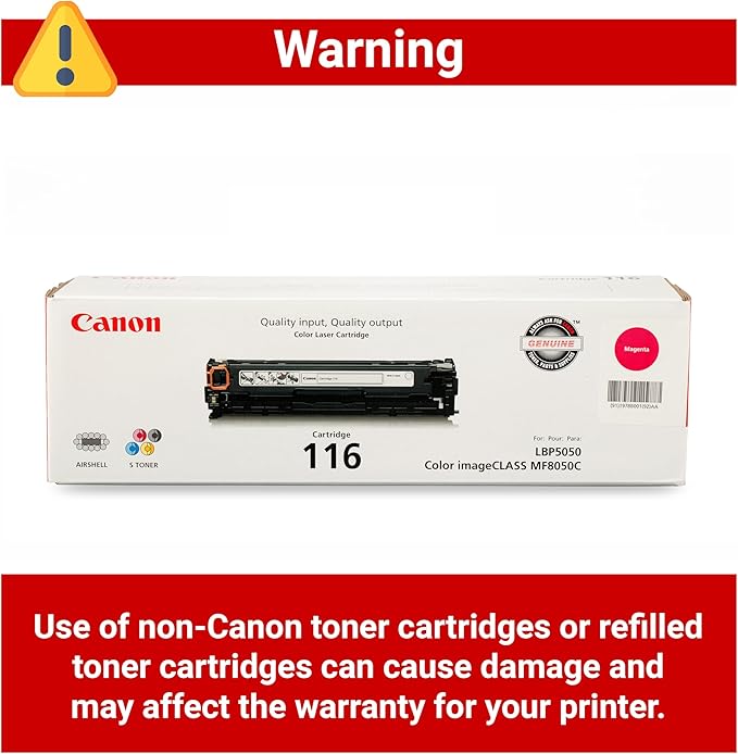 Canon Genuine 116 Magenta Toner Cartridge Compatible with MF8050Cn, MF8080Cw