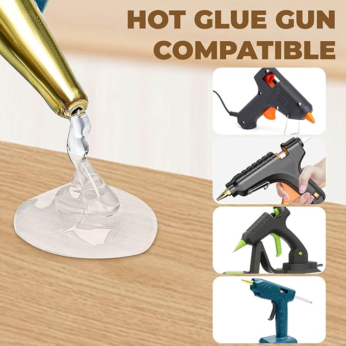SUNFATT Mini Size Hot Glue Sticks,(50 Pcs) 5.9" x 0.27" Crystal Clear Glue Sticks Perfect for Hot Glue Gun,Easily Create and Bond Crafts on Wood,Plastic,Glass,Flowers,Fabrics,Foam,Jewellery.