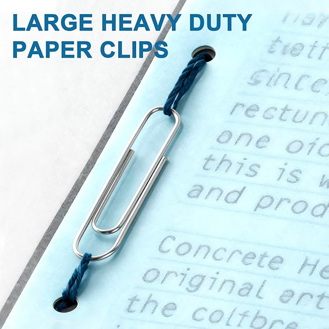 200 Pack 2In Jumbo Heavy Duty Paper Clips, Large Stainless Steel PaperClips for Thick Documents, Reports, Office, School, and Home Organizing