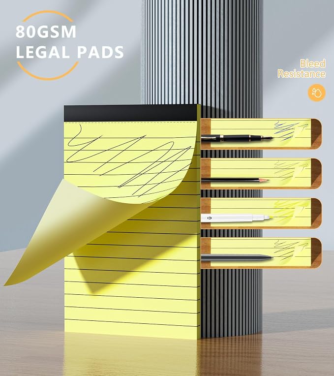 12 Pack Notepads 3x5, Perforated Yellow Lined Paper Memo Pads, 30 Sheets | Small Thick Paper, Ink Bleed Resistant, Smooth Writing Durable Cardboard Back, Easy Tear-Off,Perforated Pages, Compact Size
