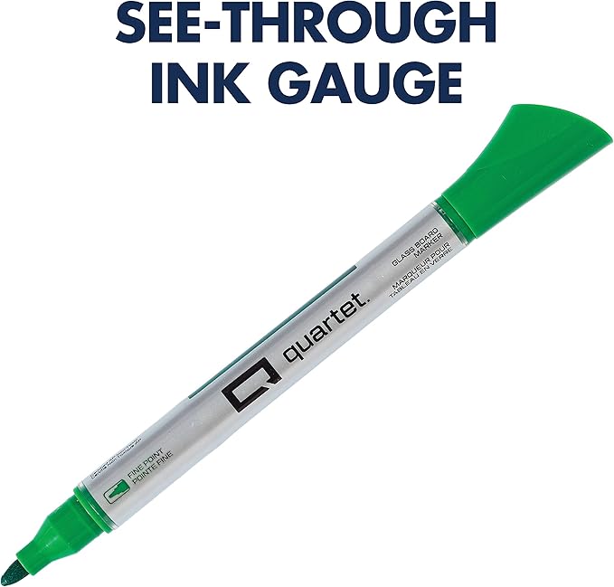Quartet Glass Board Dry Erase Markers, Premium, Fine Tip, Assorted Colors, 4 Pack (79555)