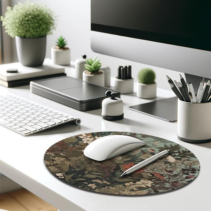 Botanical Elegance Wildflower Mouse Pad - Nature's Palette for Your Desk, Stitched Edges Non-Slip Rubber Base Mouse Pads for Computers Laptop