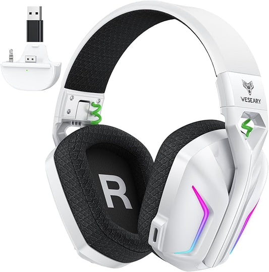 Wireless Gaming Headset for Xbox Series X|S, 2.4GHz Ultra-Low Latency Headset with Noise Cancelling Mic for PC, PS5, PS4, Switch, Mac, 3D Surround Sound, Bluetooth 5.4, 50H Battery