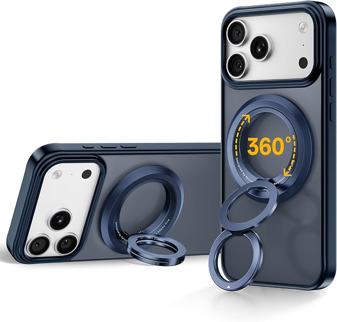 SYNCWIRE Magnetic Phone Ring Holder, for MagSafe Phone Grip Stand Kickstand | 360° Rotation, Double-Sided Magnet, Cell Phone Grip Finger Holder, for iPhone 17 16 15 14 13 12 Pro Max, MagSafe Accessories