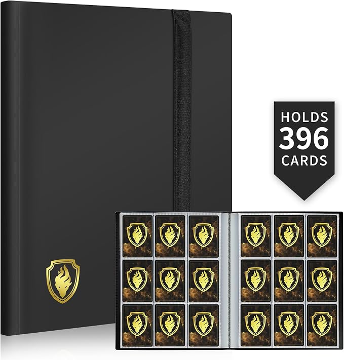 Fabmaker Card Binder 9 Pocket, 396 Pockets Trading Card Binder Case, Black | Collector Card Album for Standard-Size Cards, Side Loading Card Collection Folder for Game Cards, Sport Cards