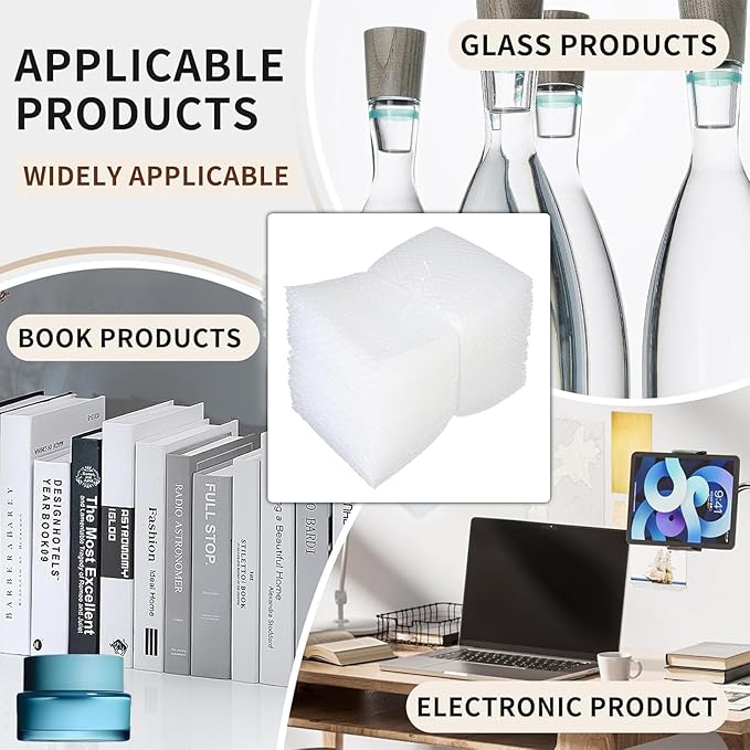 50PCS 6x8 Inch Bubble Pouch Wraps, Clear Bubble Out Bags for Packing, Double Walled Shockproof Foam Cushioning Bags for Moving and Shipping Fragile Item